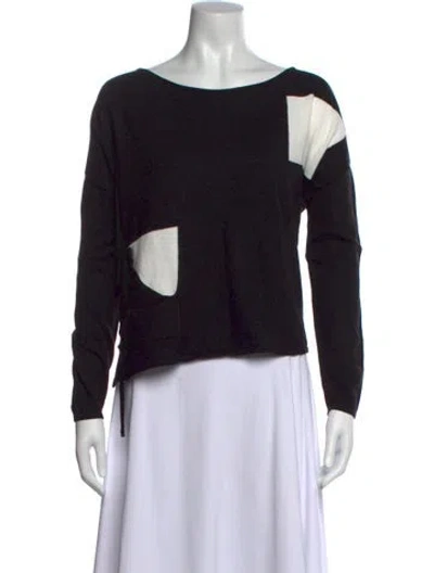 Pre-owned Sarah Pacini Colorblock Pattern Bateau Neckline Sweater In Multi