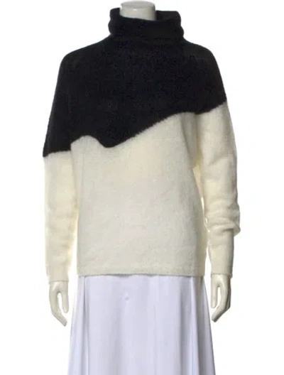 Pre-owned Sarah Pacini Colorblock Pattern Turtleneck Sweater In Neutral