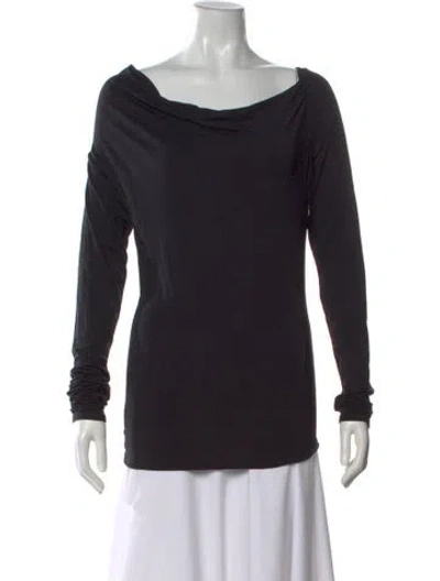 Pre-owned Sarah Pacini Cowl Neck Sweater In Black