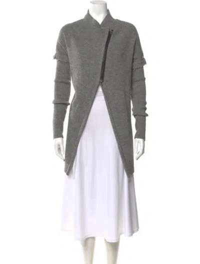 Pre-owned Sarah Pacini Cowl Neck Sweater In Gray