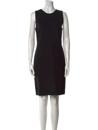 Pre-owned Sarah Pacini Crew Neck Knee-length Dress In Black