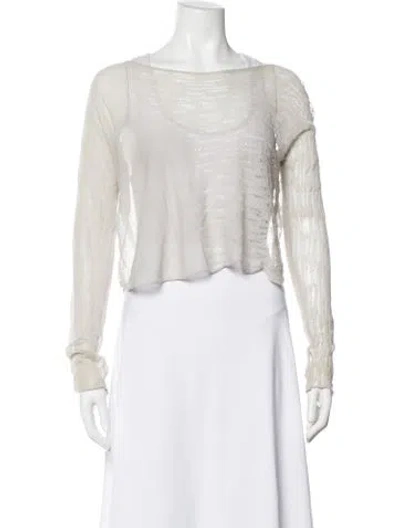 Pre-owned Sarah Pacini Crew Neck Sweater In Gray