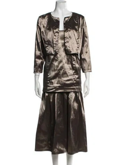 Pre-owned Sarah Pacini Dress Set W/ Tags In Brown
