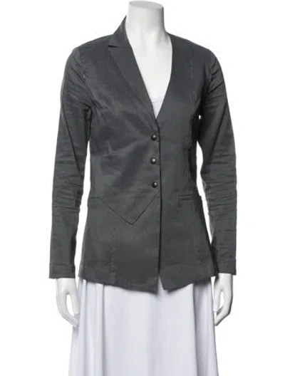 Pre-owned Sarah Pacini Linen Blazer In Grey