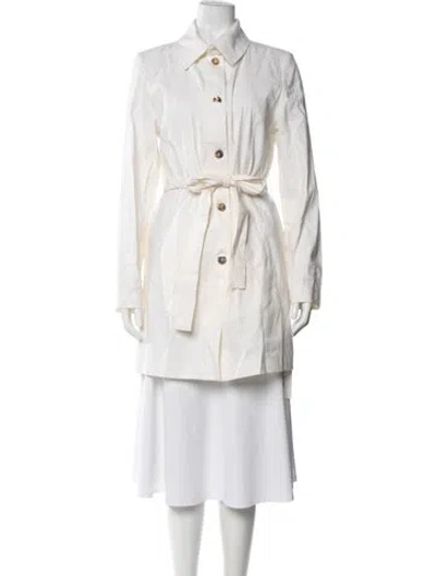 Pre-owned Sarah Pacini Linen Coat In Neutrals