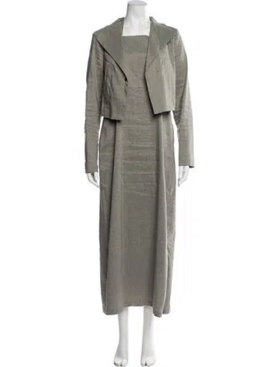 Pre-owned Sarah Pacini Linen Dress Set In Gray