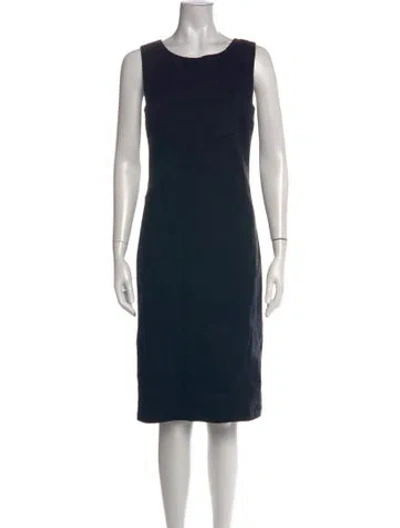 Pre-owned Sarah Pacini Linen Knee-length Dress In Black