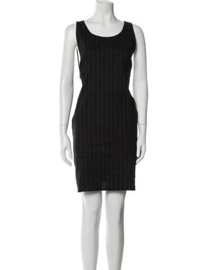 Pre-owned Sarah Pacini Linen Mini Dress In Gray