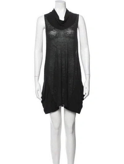 Pre-owned Sarah Pacini Linen Mini Dress In Grey