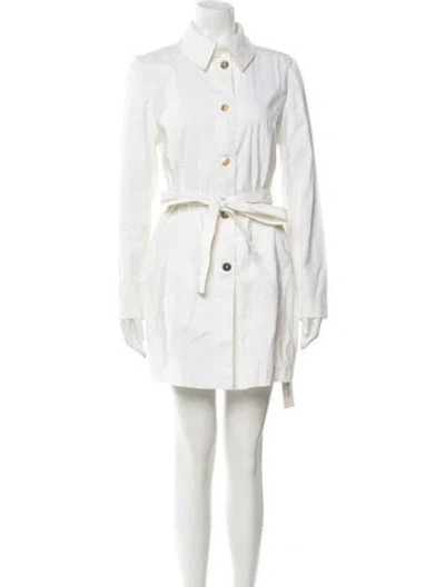 Pre-owned Sarah Pacini Linen Mini Dress In White