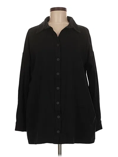 Pre-owned Sarah Pacini Long Sleeve Blouse In Black