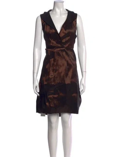 Pre-owned Sarah Pacini Mini Dress In Brown