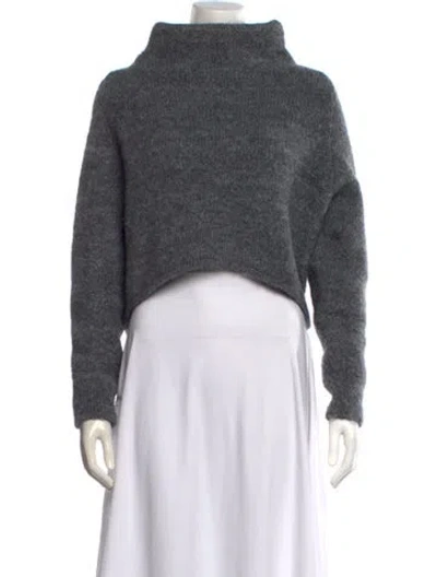 Pre-owned Sarah Pacini Mock Neck Sweater In Gray