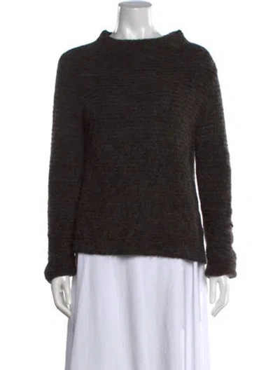 Pre-owned Sarah Pacini Mohair Mock Neck Sweater In Black