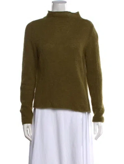 Pre-owned Sarah Pacini Mohair Mock Neck Sweater In Green
