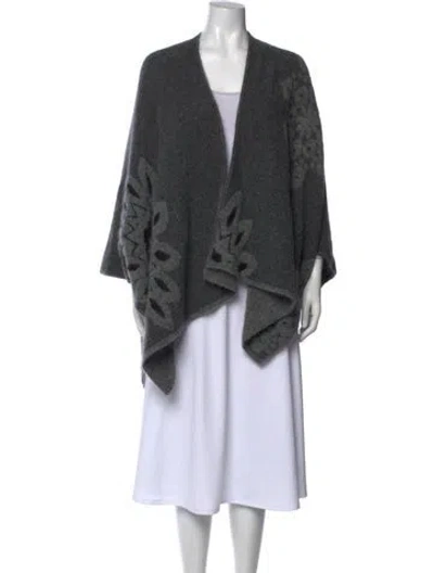 Pre-owned Sarah Pacini Mohair V-neck Sweater In Gray