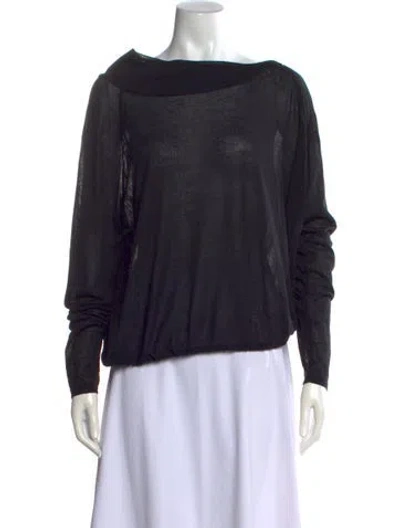 Pre-owned Sarah Pacini Off-the-shoulder Sweater In Black