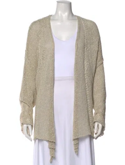 Pre-owned Sarah Pacini Open Front Sweater In Neutral