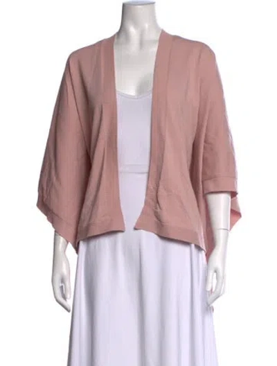 Pre-owned Sarah Pacini Open Front Sweater In Pink