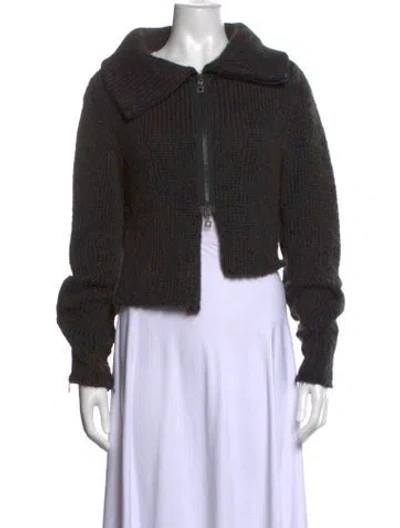 Pre-owned Sarah Pacini Open Front Sweater In Purple