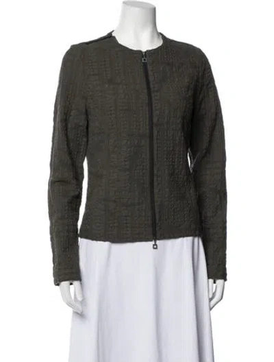 Pre-owned Sarah Pacini Patterned Jacket In Green