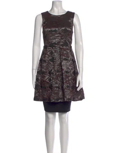 Pre-owned Sarah Pacini Printed Knee-length Dress In Multi
