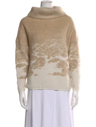 Pre-owned Sarah Pacini Printed Turtleneck Sweater In Neutral