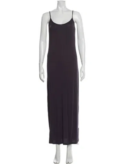 Pre-owned Sarah Pacini Scoop Neck Long Dress In Purple