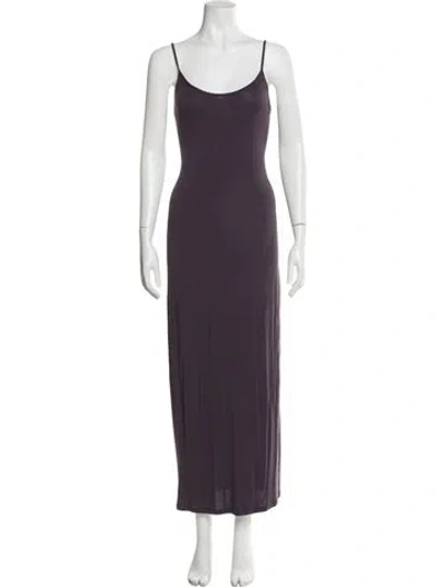 Pre-owned Sarah Pacini Scoop Neck Midi Length Dress In Purple
