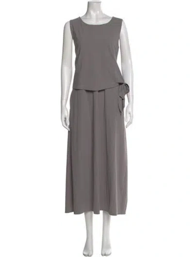 Pre-owned Sarah Pacini Scoop Neck Midi Length Dress W/ Tags In Gray