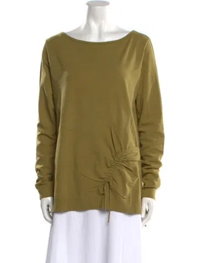 Pre-owned Sarah Pacini Scoop Neck Sweater In Green