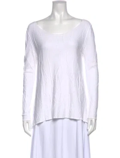Pre-owned Sarah Pacini Scoop Neck Sweater In White