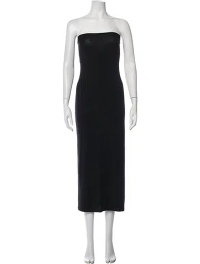 Pre-owned Sarah Pacini Strapless Long Dress In Black