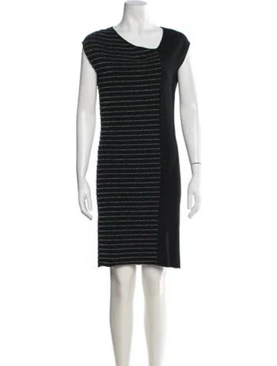 Pre-owned Sarah Pacini Striped Knee-length Dress In Black
