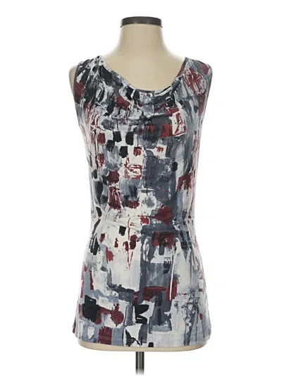 Pre-owned Sarah Pacini Tank Top Gray Strapless Neckline Tops