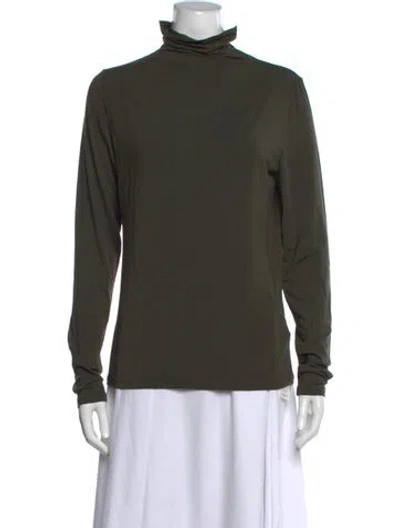 Pre-owned Sarah Pacini Turtleneck Sweater In Green