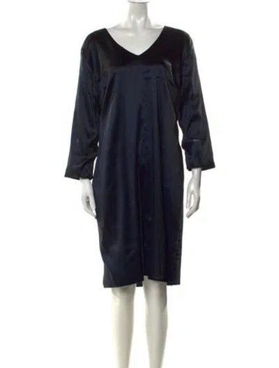 Pre-owned Sarah Pacini V-neck Knee-length Dress In Black