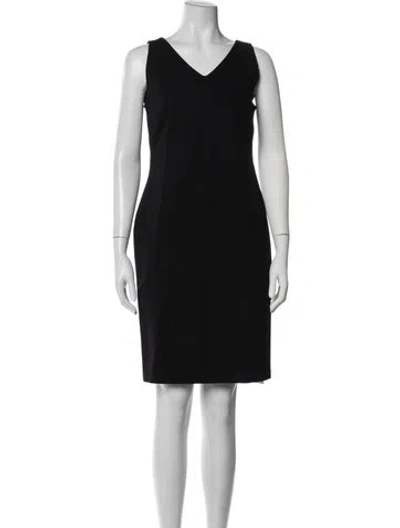 Pre-owned Sarah Pacini V-neck Knee-length Dress In Blue