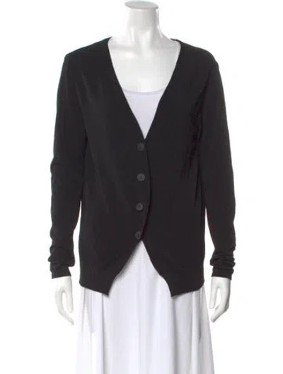 Pre-owned Sarah Pacini V-neck Sweater In Black