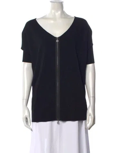 Pre-owned Sarah Pacini V-neck Sweater In Black