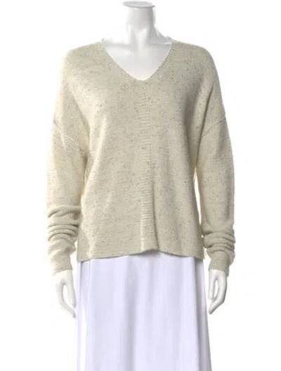 Pre-owned Sarah Pacini V-neck Sweater In Neutral