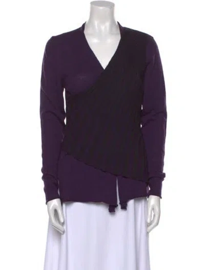 Pre-owned Sarah Pacini V-neck Sweater In Purple