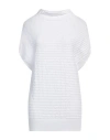 Sarah Pacini Woman Sweater White Size Onesize Viscose, Polyester In White