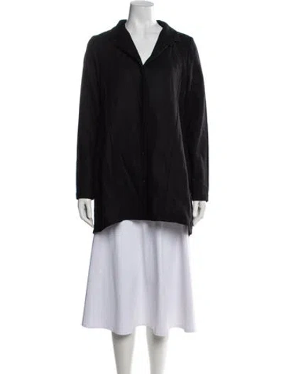 Pre-owned Sarah Pacini Wool Coat In Black