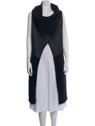 Pre-owned Sarah Pacini Wool Cowl Neck Sweater In Black