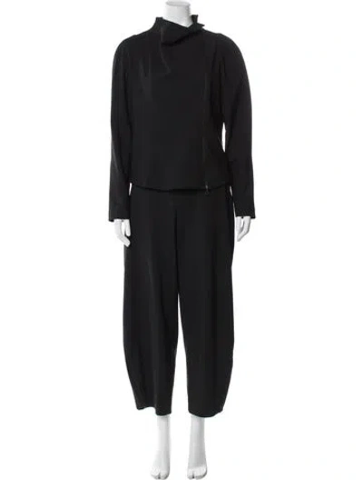 Pre-owned Sarah Pacini Wool Pant Set In Black