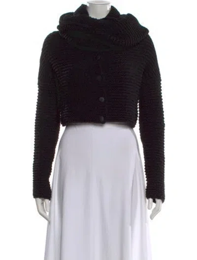 Pre-owned Sarah Pacini Wool Turtleneck Sweater In Black