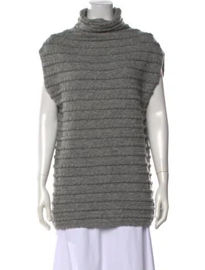 Pre-owned Sarah Pacini Wool Turtleneck Sweater In Grey
