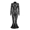 Sarah Regensburger Women's Black Wicked Lace Catsuit Flared In Black