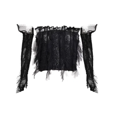 Sarah Regensburger Women's Goddess Tube Top With Sleeves In Black